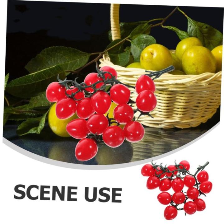 16 Stück Simulierte Kirschtomaten Künstliche Kirschtomaten Heim Fake Obst Requisite Simulationsgemüse Früchte Mini Kirschtomaten Simulationsfrüchte Künstliche Früchte