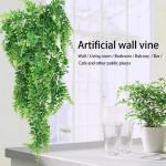 2 STKS Kunstmatige Hangplanten Varen, Plastic Groene Nep Muur Hangende Varens Planten, Kunstgroen Plant Groen Wijnstokken voor Tuin Bruiloft Decoratie