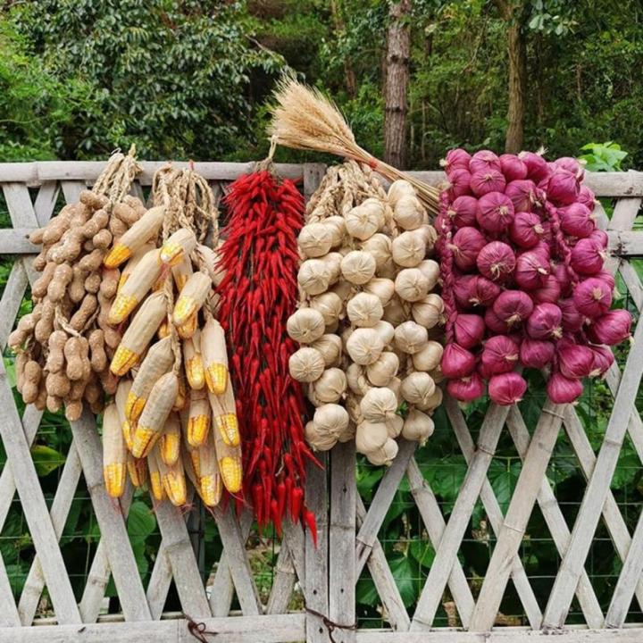 Halloween Ready Set mit 5 künstlichen Knoblauchdekorationen aus stabilem Schaumstoffmaterial für lange Haltbarkeit (weißer Knoblauch)
