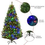 Kunstkerstboom met verlichting, 11 lichtmodi, 180 cm dennenboom met 1000 punten, snel op te zetten klapsysteem, kerstboom incl. metalen standaard