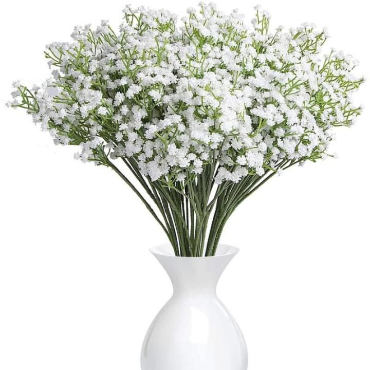 Kunstmatige sluierkruid, 12 witte boeketten kunstgypsophila boeketten bloemenarrangement decoratie