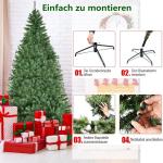 Kunstkerstboom met verlichting, 11 lichtmodi, 180 cm dennenboom met 1000 punten, snel op te zetten klapsysteem, kerstboom incl. metalen standaard