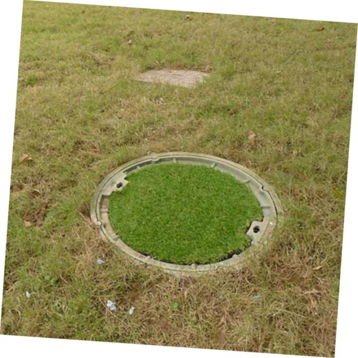 Schachtdeckel Dekoration Rasen Grüne Schreibtischunterlage Grüne Tischmatte Outdoor Dekoration Outdoor Teppiche Runder Teppich Esszimmertisch Dekoration Kaffeezubehör Für