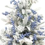 Kunstrode bessen voor Kerstmis, hulstbessen, bordeauxrode bessen, rode bessen, takken voor kerstboom (blauw)