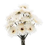12 STKS Kunstmatige Gerbera Bloem Enkele Stam Bloei Boeket Plastic Zijde Nep Decoratieve Flora Outdoor Indoor Home Tuin Kantoor Hotel Bruiloft Party Crème Wit