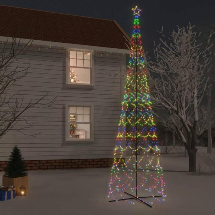 Led-kerstboom, dennenboom, lichtboom, kerstdecoratie, verlichting, buitenverlichting, lichtketting, outdoor, kegelvorm, meerkleurig, 3000 leds, 230 x 800 cm