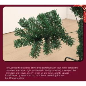 Weihnachtsbaum Künstlicher Weihnachtsbaum, Grüner Weihnachtsbaum Mit Ständer for Drinnen Und Draußen, Urlaubsdekoration Christbaum(2.1m)