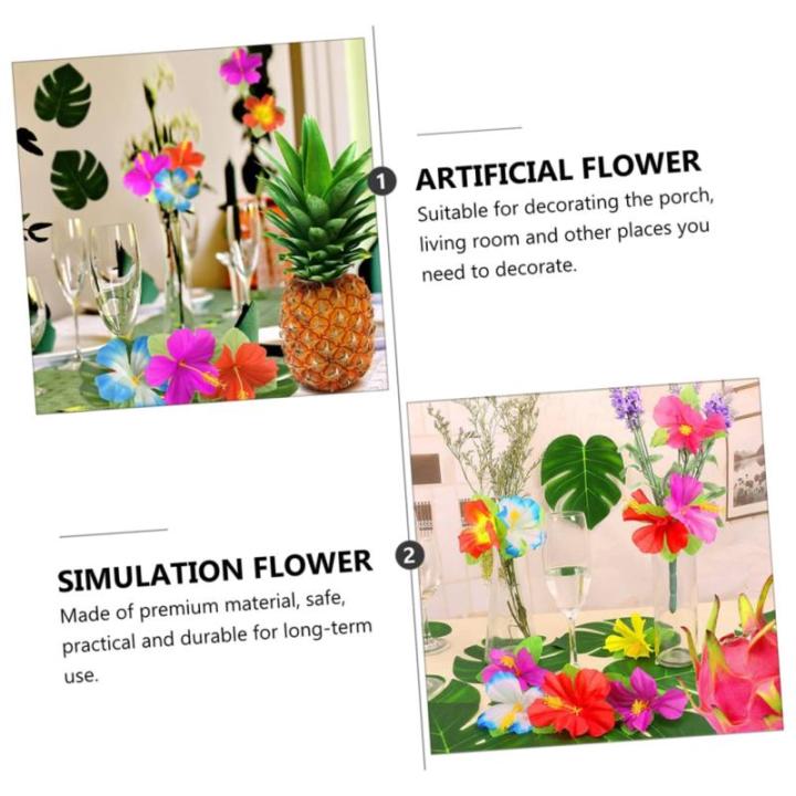 1 Satz Simulation Hibiskus Künstliche Hawaiianische Tropisches Blumendekor Abs Hochzeitsdeko Künstliche Blüten Hawaii-blumendekor Künstliche Blumenarrangements Stoff 72st