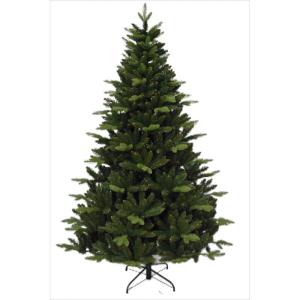 Kunstkerstboom om extra dennenboom in elkaar te zetten, gevuld met dubbel gecombineerde bladeren, 150-210cm Abies C/metalen standaard (Groen, 150cm 481Tips)