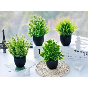 4 stuks kleine , kunststof, mini- in pot, voor tafel, rek, badkamer, kantoor, woondecoratie