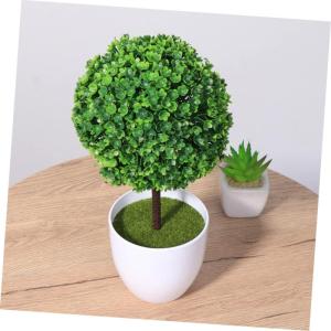 6 stuks potplant kunstplant kunstplanten kunstplanten voor gebruik binnenshuis mini-kunstplanten bal simulatie bonsai kersenbal van kunststof groen