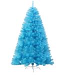Blauer Weihnachtsbaum, spitzer/flacher Weihnachtsbaum, hochwertiger künstlicher Weihnachtsbaum, einfach zu montieren, faltbarer Metallsockel, geeignet for Haus, Partydekoration(Fl