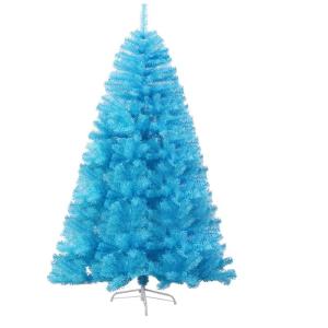Blauer Weihnachtsbaum, spitzer/flacher Weihnachtsbaum, hochwertiger künstlicher Weihnachtsbaum, einfach zu montieren, faltbarer Metallsockel, geeignet for Haus, Partydekoration(Fl