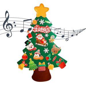Filz-Weihnachtsbaum für Kinder,Filzbaum für Kinder zum Dekorieren - Weihnachtsbaum handgefertigte Lieferungen abnehmbare Ornamente - Kinder-Weihnachtsbaum, Weihnachtsbaum-Wandauf