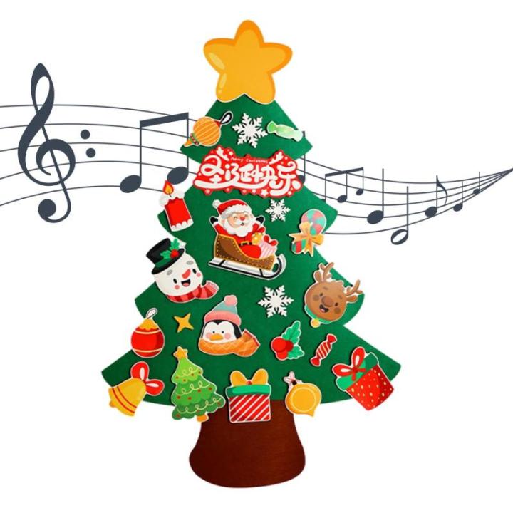 Filz-Weihnachtsbaum für Kinder,Filzbaum für Kinder zum Dekorieren - Weihnachtsbaum handgefertigte Lieferungen abnehmbare Ornamente - Kinder-Weihnachtsbaum, Weihnachtsbaum-Wandauf