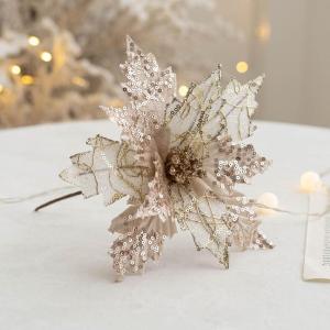 3 Pcs Silber Ornamente Für Weihnachtsbaum, Weihnachten Weihnachtsstern Künstliche Blumen Dekorationen, für Weiß Silber Weihnachtsbaum Wreaths Floral Geschenk Winter Hochzeit Ur