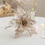 3 Pcs Silber Ornamente Für Weihnachtsbaum, Weihnachten Weihnachtsstern Künstliche Blumen Dekorationen, für Weiß Silber Weihnachtsbaum Wreaths Floral Geschenk Winter Hochzeit Ur