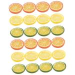 4 Sätze Nachahmung Einer Zitronenscheibe Gefälschte Zitrone Künstliche Zitronen Foto Fälschung Tisch Kalk Simulation Von Zitronenscheiben Zitrone-limetten-Scheibe PVC 24 Stück