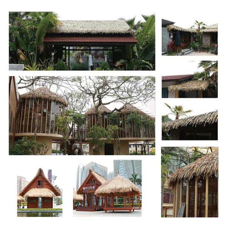 Palm Thatch Läufer Roll künstliche Thatch Fliese Kunststoff Thatch künstliche für Park Seaside Scenic Spot Dekoration Stroh Dach Traufe Fake Thatch Bauernhaus Dachdekoration St