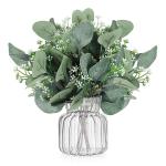 eucalyptus decoratie simulatie groene eucalyptus laat takken zilveren dollar eucalyptus plant bulk voor bruiloft tuin huis kantoor decoratie, 10 stuks
