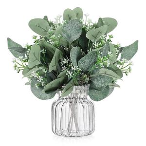 eucalyptus decoratie simulatie groene eucalyptus laat takken zilveren dollar eucalyptus plant bulk voor bruiloft tuin huis kantoor decoratie, 10 stuks