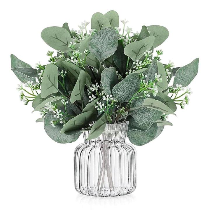 eucalyptus decoratie simulatie groene eucalyptus laat takken zilveren dollar eucalyptus plant bulk voor bruiloft tuin huis kantoor decoratie, 10 stuks