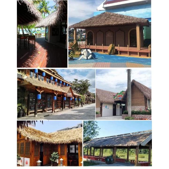 Kunststoff-Palmenstroh, Mexikanische Palmenstrohrolle, Regenschirmabdeckung, Minibar, Dachterrasse, Schatten, Tiki-Hut, Bar, Dachstrohverkleidung, Wetterfest, 50 X 50 cm
