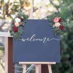 Bruiloftsboog-bloemen, bloemenslingers voor bogen, woondecoratie, groene bladeren, kunstbloemenslingerset voor binnen, set van 2 voor recepties, gemengd
