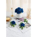 25 stks Echt uitziende Nep Rose Head, Faux Bloemen Realfor DIY Bruiloft Boeketten Centerpieces Arrangementen Party Home Decorations, Blauw