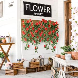 2 stuks kunstmatige blauweregen bloemen kunstmatige hangende mand plant wijnstok nep zijde hangende bloem voor tuin muur hek bruiloft balkon outdoor indoor huis deur decoratie