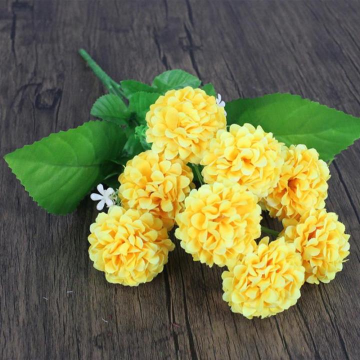 Dekoblumen Künstlich Hortensie Unechte Blumen Kleine Kugel Künstliche Blume Braut Hochzeitsblumenstrauß für Haus Garten Party Blumenschmuck 0506