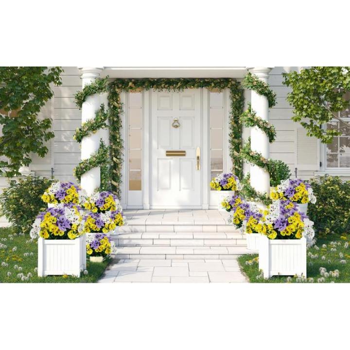 9 Bundels Outdoor UV Bestand Nep Bloemen Zomer Decoratie Bloemen DIY Tafels Party Thuis Groen Struiken Planten Huis Tuin Decor