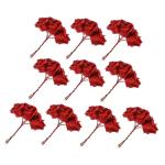 50 Stück Rosenkopf Realistisches Blumenstraußdekor Künstliche Rosenköpfe Simulationsblumenstrauß Künstlicher Blumenstrauß Staubblatt Künstlicher Rosenstrauß Sport Rot