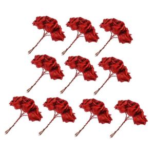 50 Stück Rosenkopf Realistisches Blumenstraußdekor Künstliche Rosenköpfe Simulationsblumenstrauß Künstlicher Blumenstrauß Staubblatt Künstlicher Rosenstrauß Sport Rot