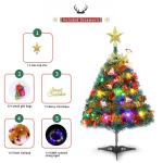 24 inch tafelblad kerstboom, miniatuur dennenkerstboom met hangende ornamenten, kerstdecoratie boomdecor