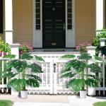 Kunstpalmbladeren, plant in pot, 18 takken, 71 cm, kunstmatige tropische monstera-planten, groene bladeren, Hawaiiaanse Monstera-plant, splitphilo-plant, grote groene plant
