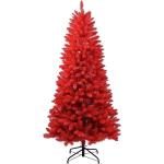 1,5 m roter PVC Künstlicher Weihnachts-Bleistiftbaum, mit 624 Zweigspitzen und Metallklappbarem Ständer, geeignet für Zimmer, Büro, Partydekoration