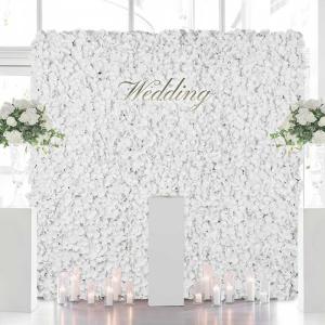 Blumenwandpaneele weiß – Blumenwandhintergrund, Seidenblumen-Panel für Zuhause, Blumenwandpaneele, Hochzeitshintergrund, Abschlussfeier, 12 Packungen