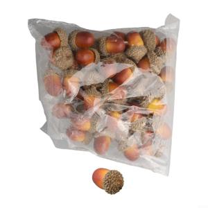 Künstliche Eicheln für Zuhause, Party, Weihnachten, Herbstdekoration, Schaumstoff-Material in hellbrauner Farbe, 50 Stück
