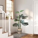 Monstera Monstera , 150 cm, ziet eruit als echt, Monstera decoratieve kunstplant voor thuis, woonkamer, slaapkamer, kantoor, tuin