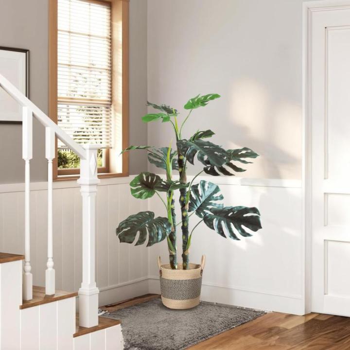 Monstera Monstera , 150 cm, ziet eruit als echt, Monstera decoratieve kunstplant voor thuis, woonkamer, slaapkamer, kantoor, tuin