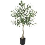 Olijfboom, kunstplant, 90 cm, grote kunstolijfboom, kunstboom, ziet eruit als echt voor woonkamer, slaapkamer, kantoor, decoratie