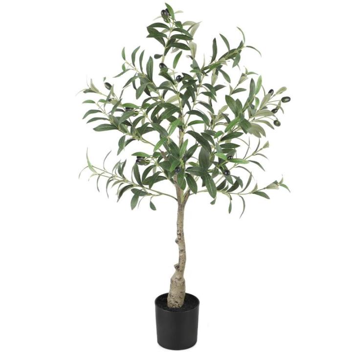 Olijfboom, kunstplant, 90 cm, grote kunstolijfboom, kunstboom, ziet eruit als echt voor woonkamer, slaapkamer, kantoor, decoratie