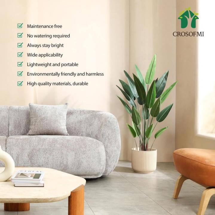 Kunstlelieboom, 140 cm, nep tropische plastic palm, perfecte grote planten in pot voor binnen, buiten, huis, kantoor, tuin, moderne decoratie, housewarming cadeau (1 stuks)