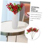 5st Künstliche Beeren Gefälschte Beerenpflücker Artificial Pine Branches Künstliche Zweige Falsches Beerenspray Kranz Beeren Blumendekorationen Blumenarrangement Beeren Plastik