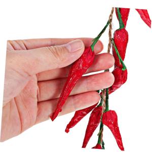 5st Chili-Pfeffer-modelldekoration Scharfe Chilischote Aufschäumen Falsches Scharfes Chili Künstliche Limetten Tischgirlande Gemüsespielzeug Vorgeben Tür Puzzle Spielen Rot Sch
