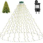 Kerstverlichting met ring, 400 leds, kerstboom lichtketting met 8 strengen, 2 m, kerstverlichting, lichtnet voor 150 cm - 240 cm boom (warm wit)