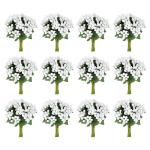 144 stuks , stofblaadjes om te knutselen, , kleine decoratie, bloemen, stofblad met bladeren, bloemenstempel, stoffen bloemen voor bruiloft, feest, uitnodiging, gastgeschenk, wit