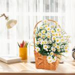 5 stuks kunstmadeliefjes, voor binnen, uv-bescherming, voor buiten, voor tuin, huis, bruiloftsdecoratie (wit)