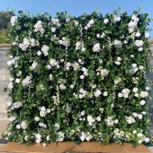 Rose Simulation Blumen Wand Hintergrund Wand, Künstliche Wand Blumen Hintergrund 3D Seide Hortensie Blumen Panel Für Foto Hintergrund Home Party Hochzeit Hintergrund Dekoration(1